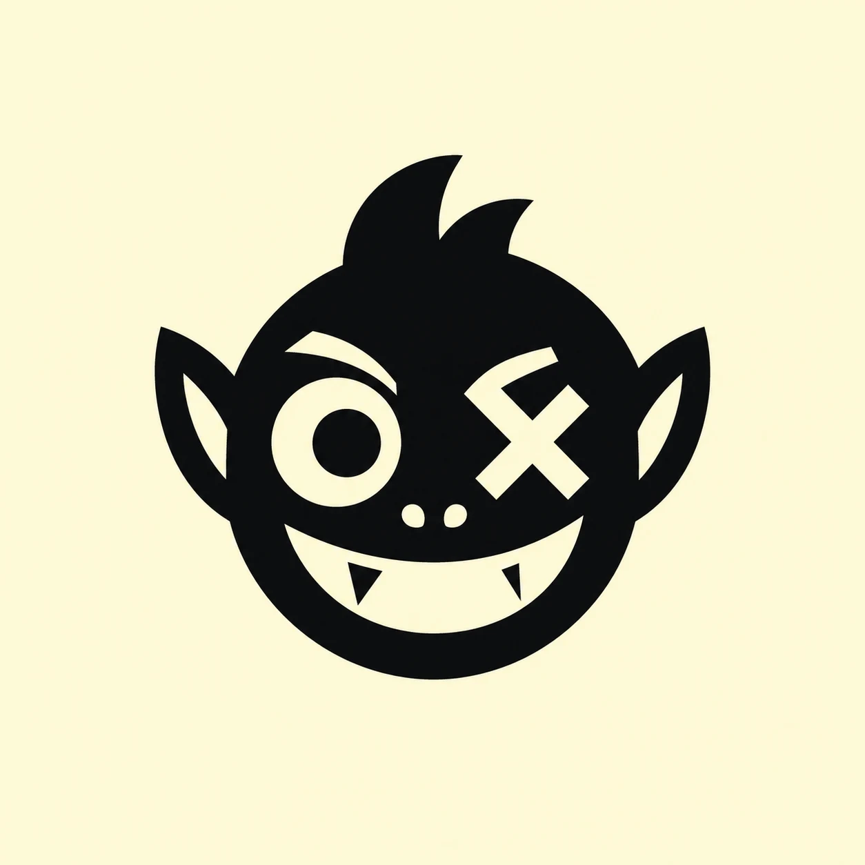 AHUEX gremlin logo with one round eye, one X eye, pointed ears, and a wide grin.