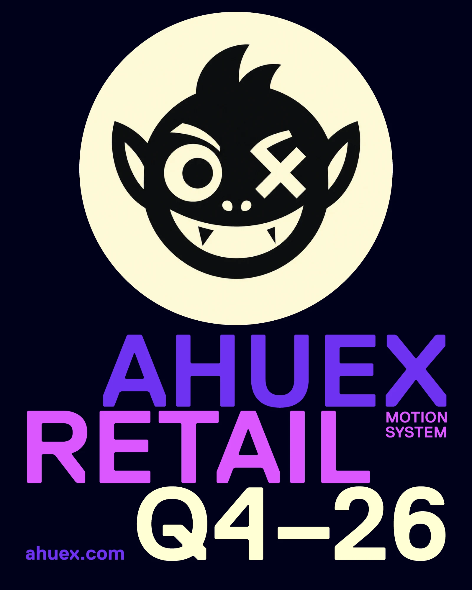 AHUEX Retail Q4-26 motion system cover.