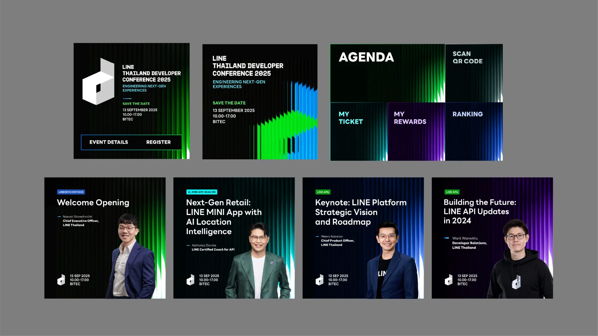 Agenda, countdown and event announcement campaign layouts.