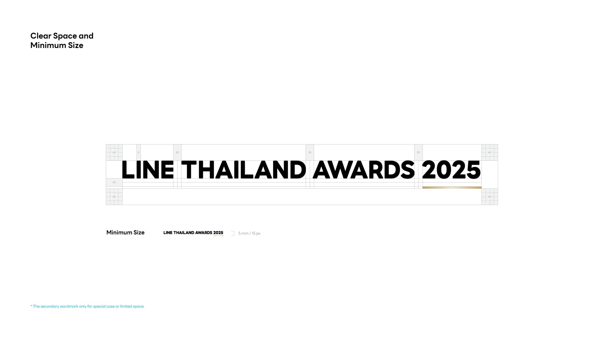 Construction grid for the horizontal awards identity.